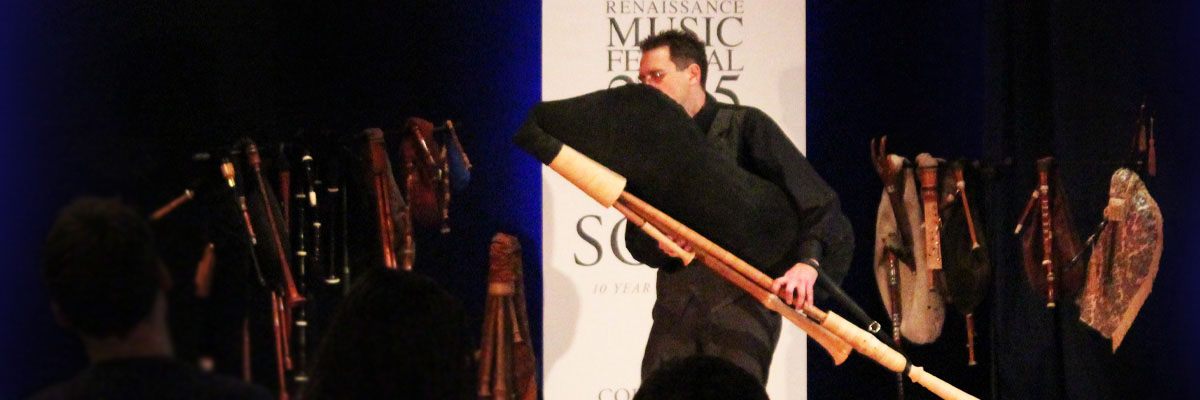 Erik with a giant bagpipe