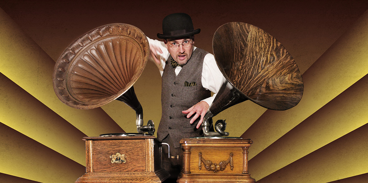 Erik Ask-Upmark with Gramophones